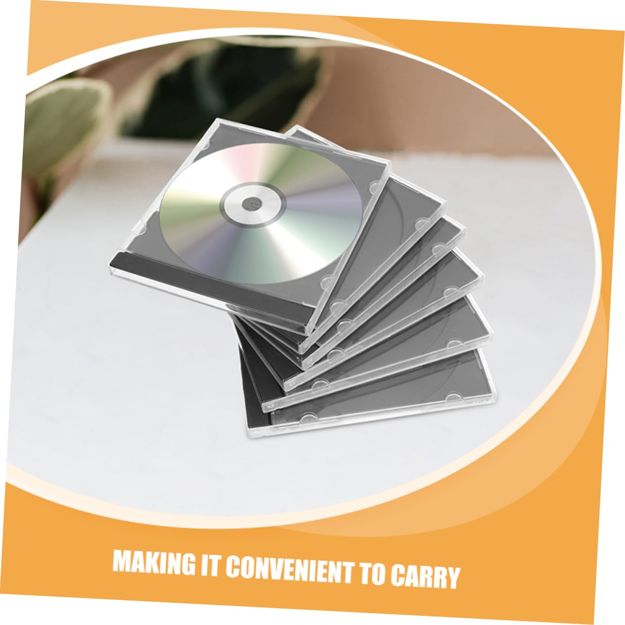 GALPADA Custodie Trasparenti per CD in Plastica 10 Pezzi, Impilabili e Protettive, per Custodia e Organizzazione Dischi in Casa o Ufficio