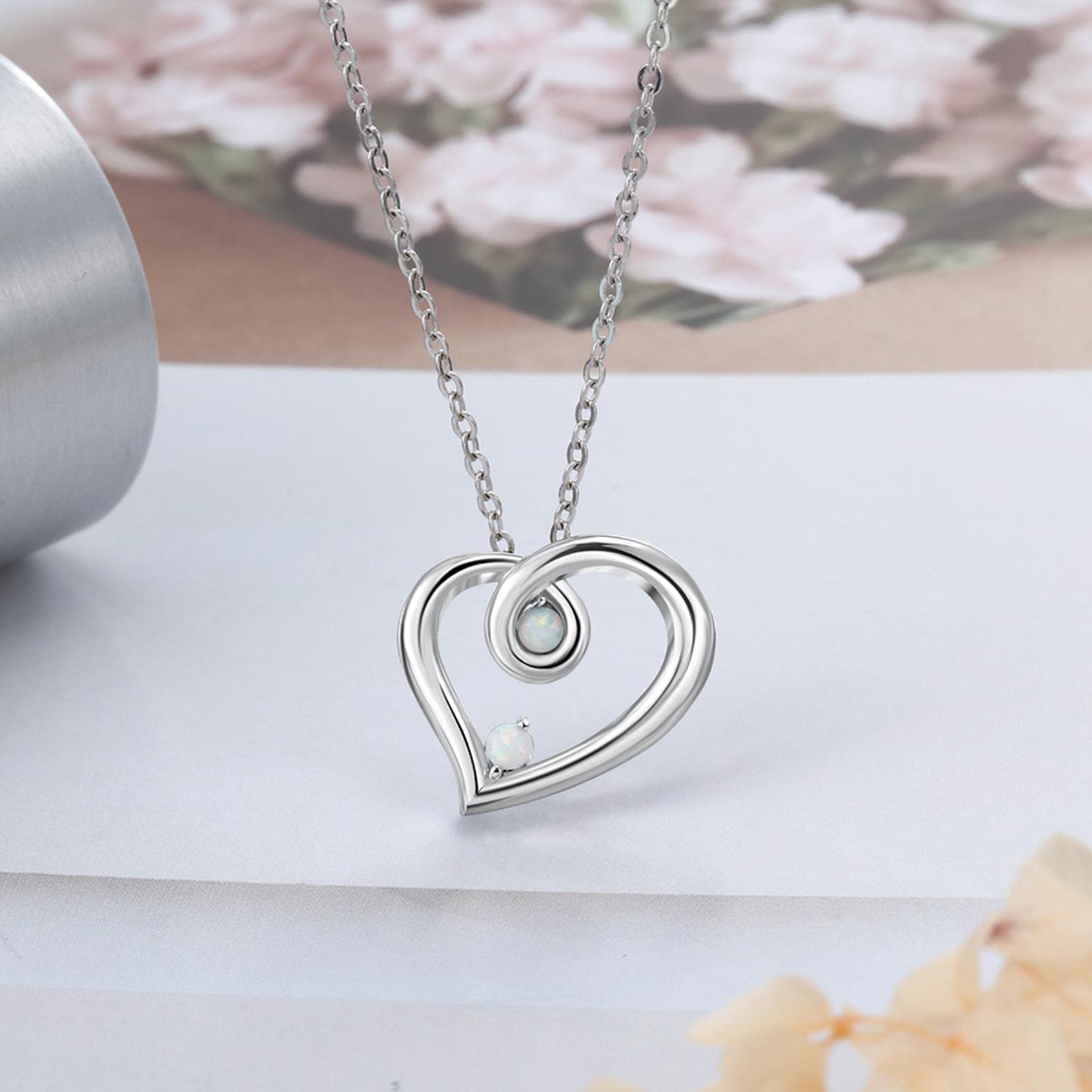 LOKILOKI Frauen Ringe Halsketten Armbänder Sets Brautschmuck Sets 925 Sterling Silber Opal Schmuck Weibliches Jubiläumsgeschenk