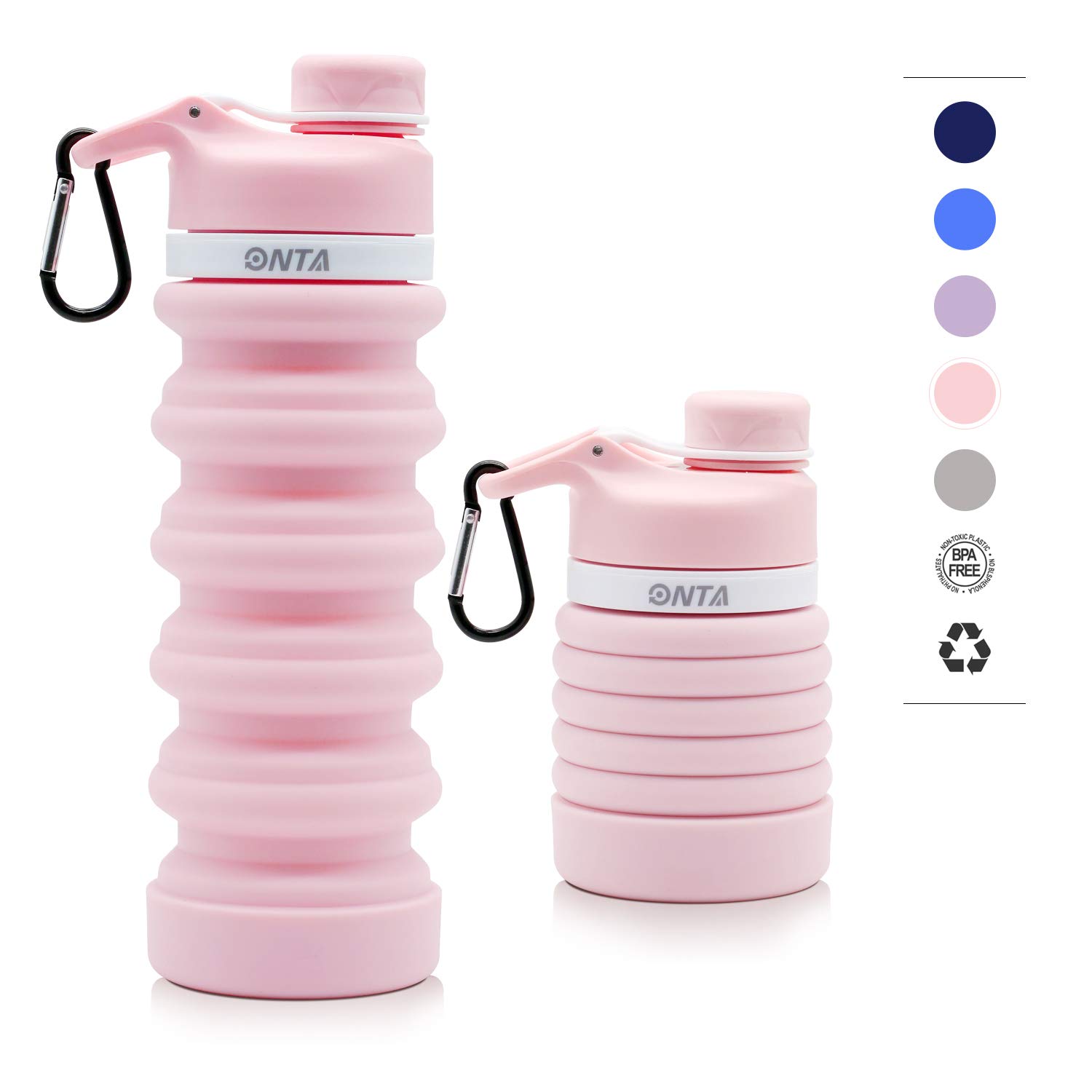 FDA Approved FoodGrade Silicone for Travel Collapsible Water Bottle