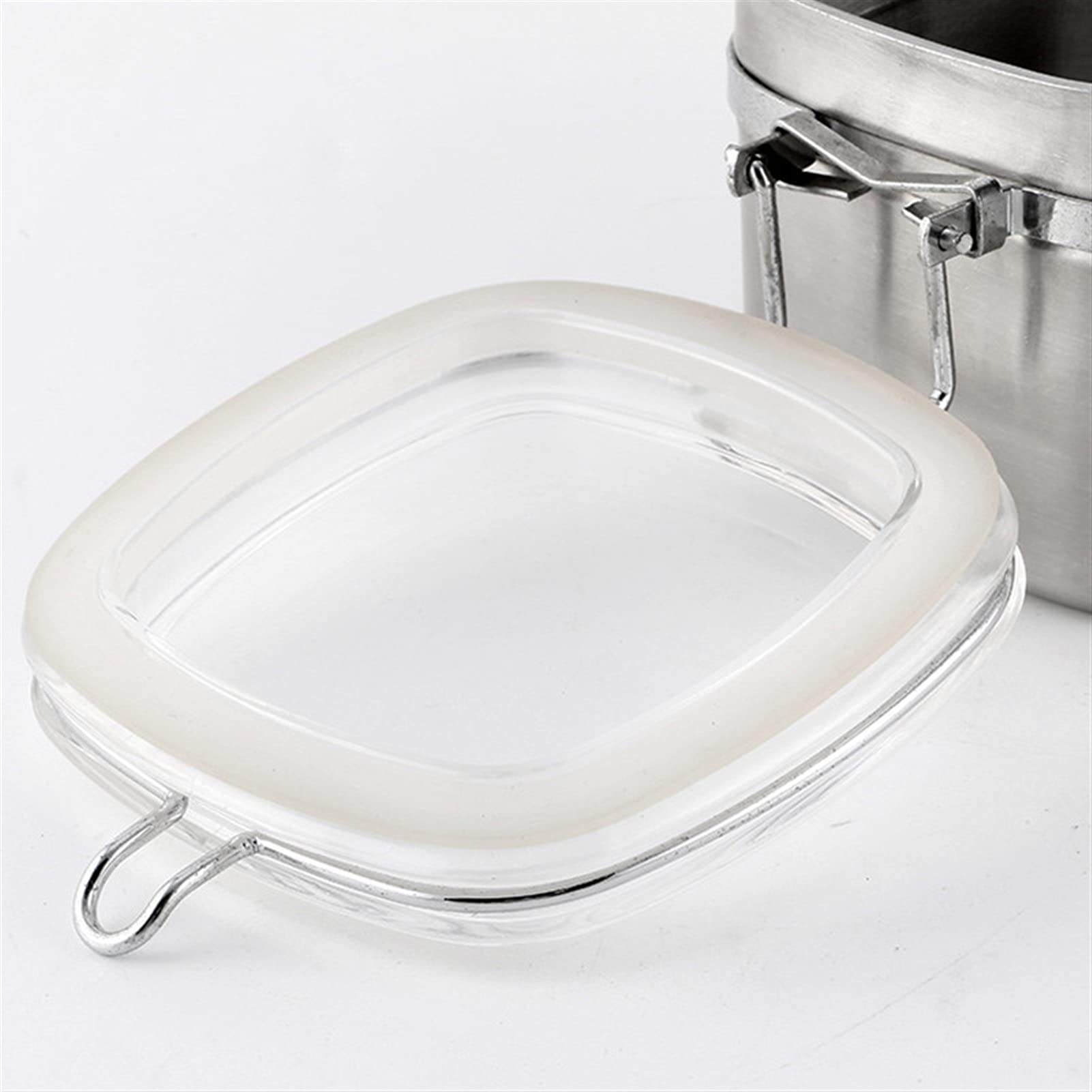 QINGGANGLING999 Kaffeedosen Edelstahl-Kaffeebohnen-Speicher-Container-Snack-Frucht-Aufbewahrungsbox mit Schnalle Kaffeedose Luftdicht (Color : 850ML)