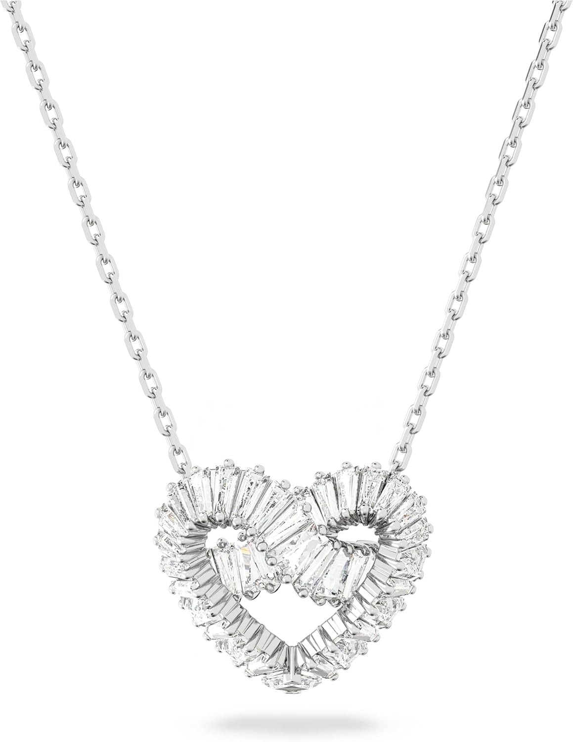 スワロフスキー マトリックス ペンダントネックレス ハート型モチーフ