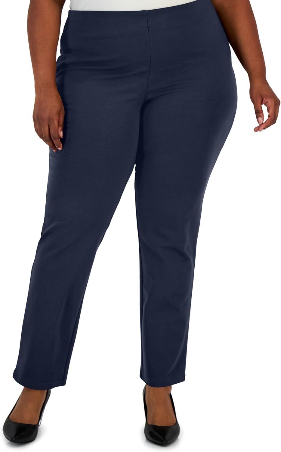 Plus Size Pont? Knit Pull-On Pants Intrepid Blue 2X