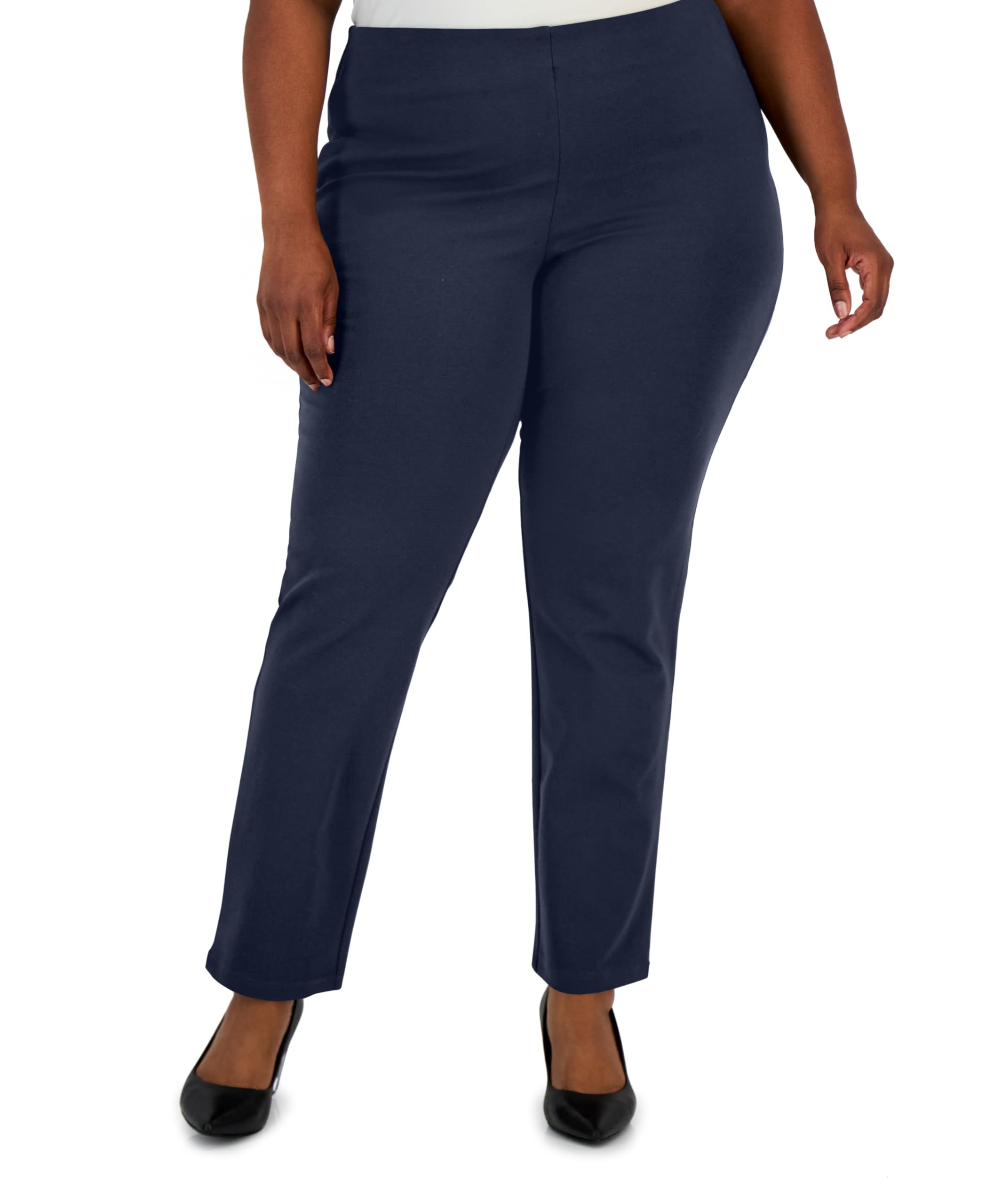 Plus Size Ponte Knit Pull On Pants
