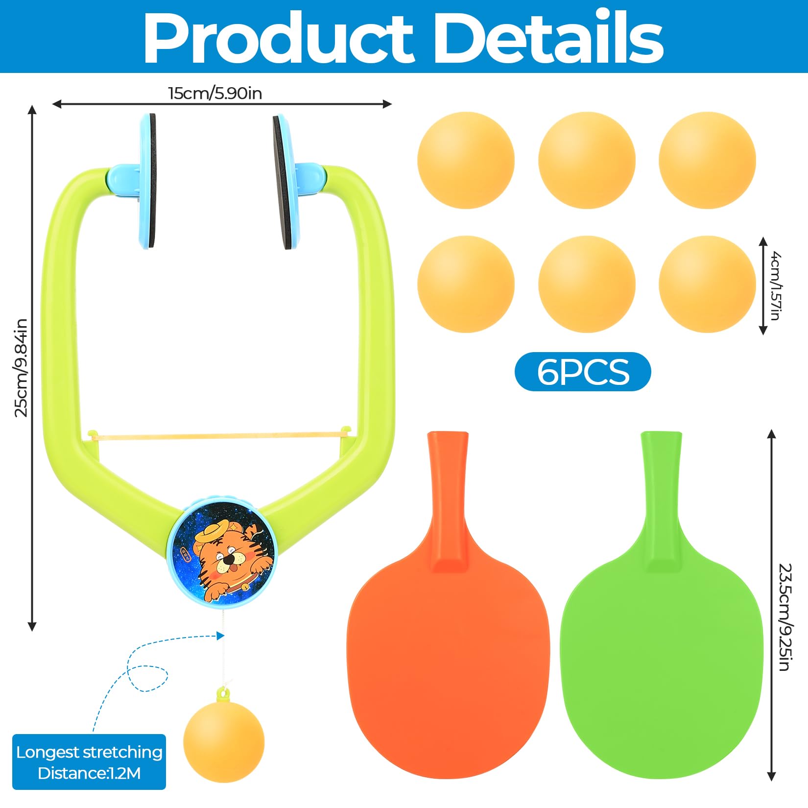 Juego de Ping Pong para Colgar en Puerta, Juego de Ping Pong con Marco Ajustable para Puerta, Entrenador portátil para Practicar y Jugar en Familia, con Palas/Pelotas