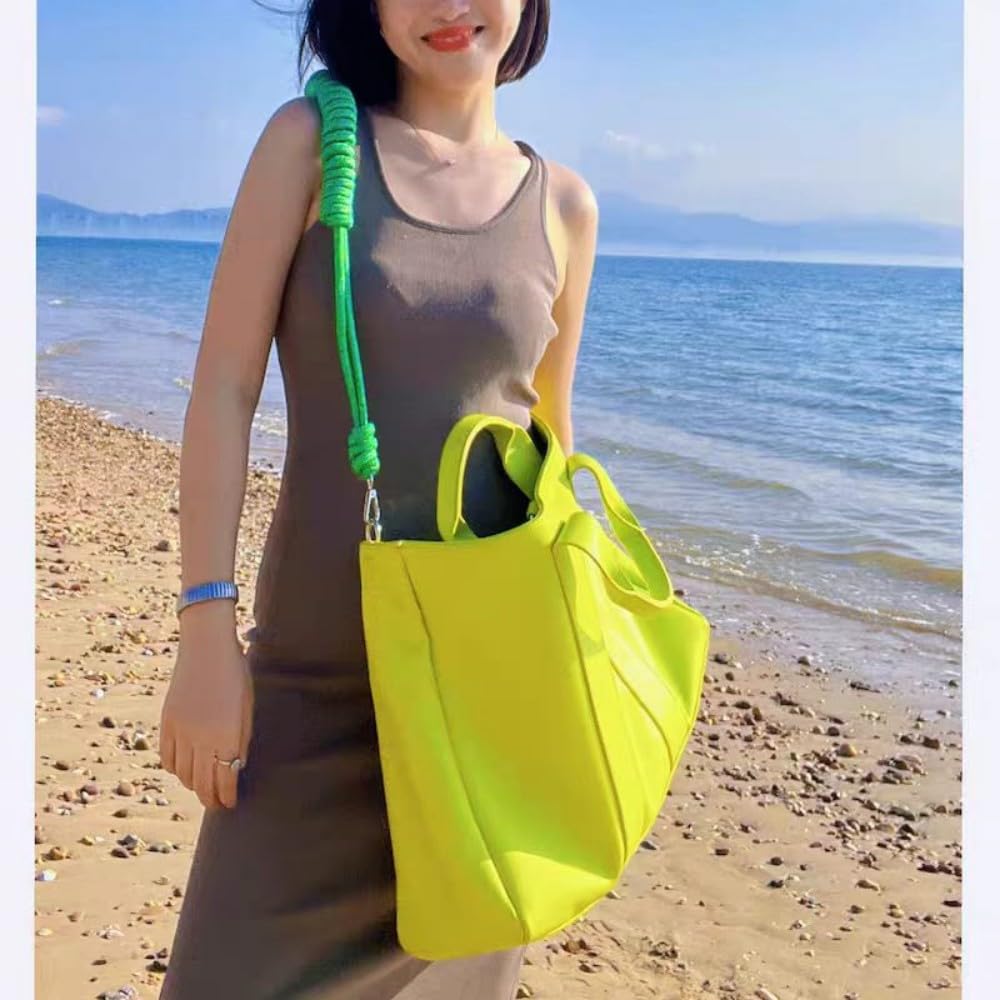 CYBHSM Borsa a tracolla in corda intrecciata spessa borsa da donna per pendolari grande capacità in morbida pelle borsa a tracolla