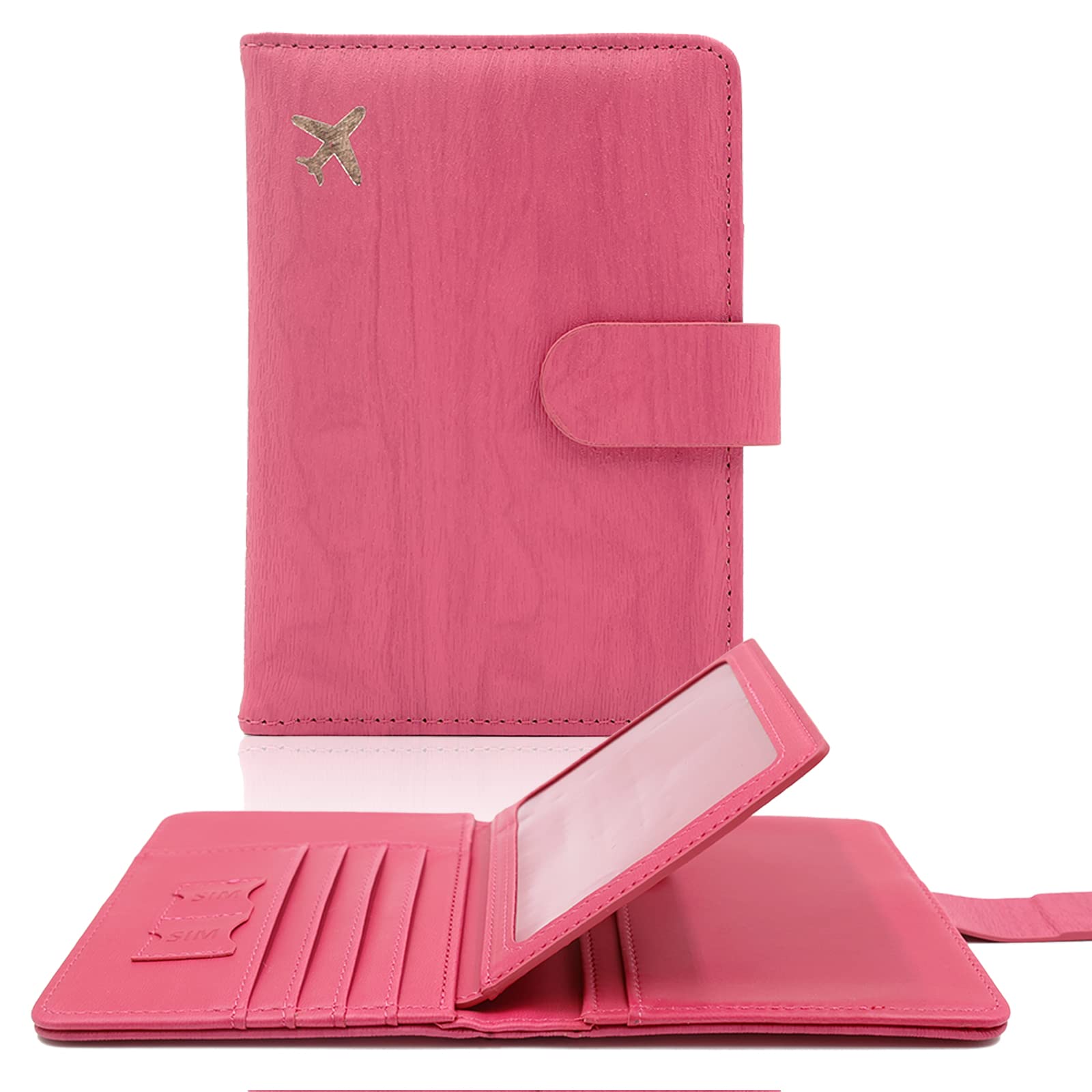 Melsbrinna Rfid Passport Holder for Travel women/Men, Cute Passport Wallet Rfid Blocking Card Slots, Rfid Passport Cover/CaseTravel Wallet, Passport Book Holder (1, Pink1)