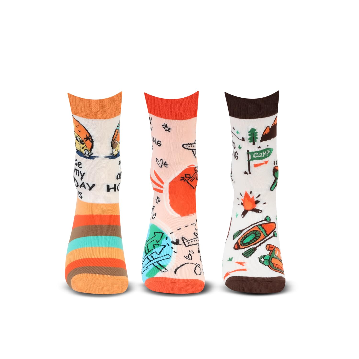 Bonjour Women/Girl Travel & Camping Designer Calf Length Socks 1