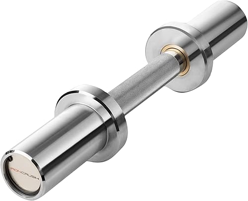 Iron Crush Olympic Dumbbell Handle - Loadable Bar with 1.2mm Medium Knurling - Heavy-Duty Alloy Steel with Chrome disponible en Yaxa Venezuela