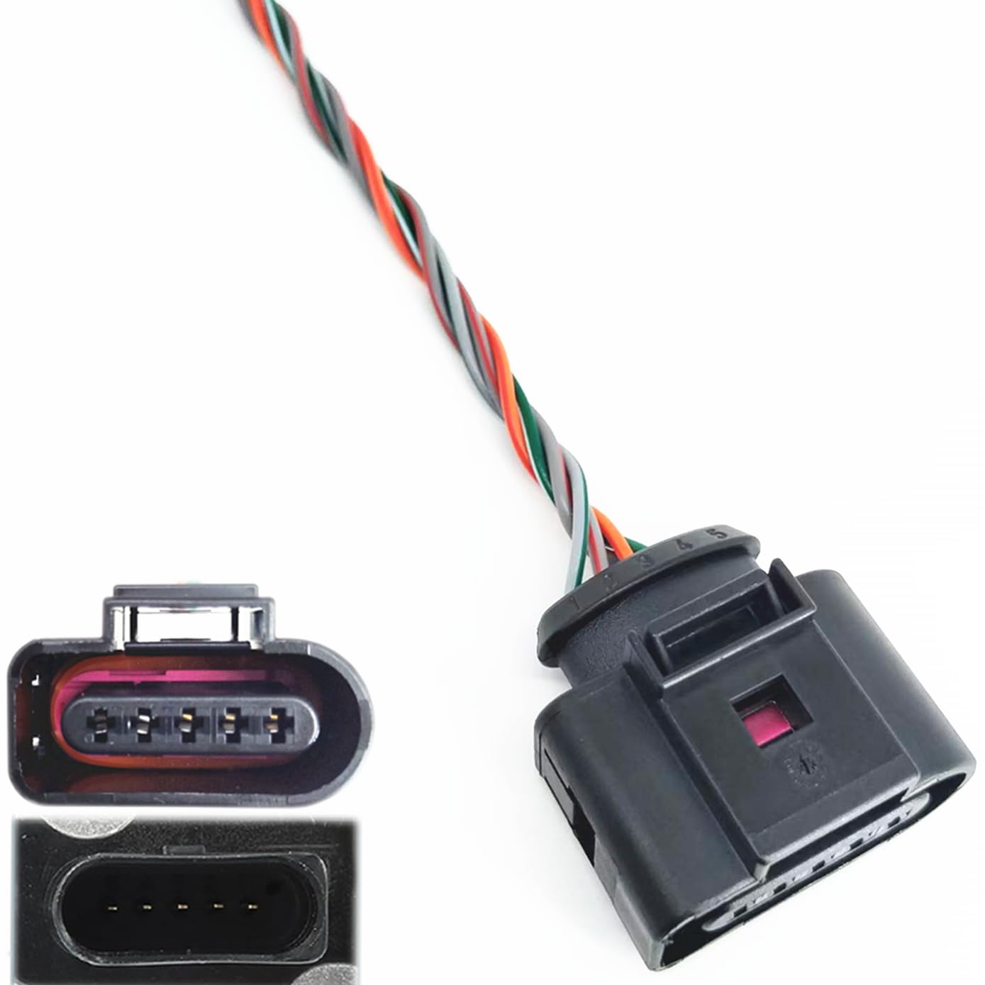 Mass Air Flow Sensor Meter MAF Replacement for Audi A4 2.0L VW Passat Golf 06F906461 (Mass Air Flow Sensor Harness Connector Plug)