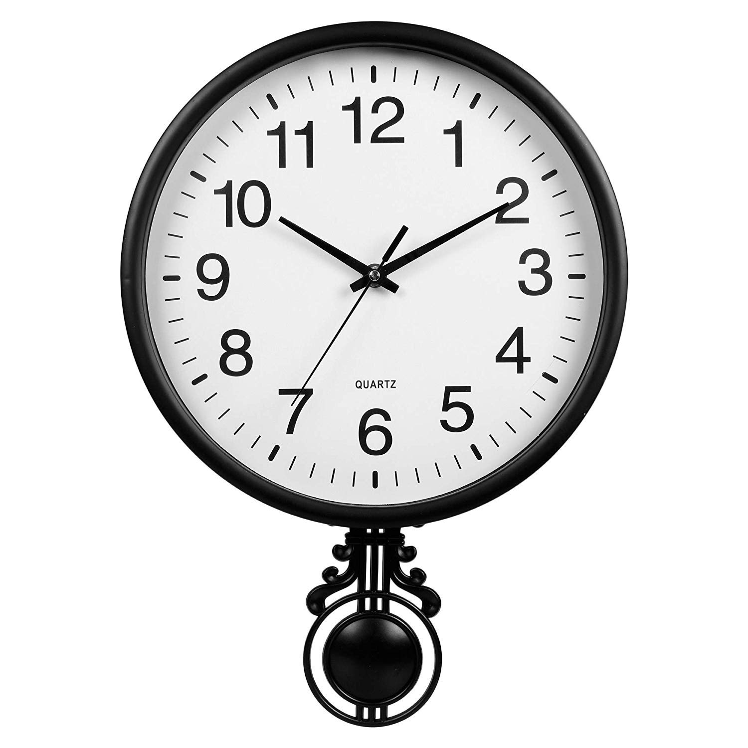 Efinito 16 Inch Designer Plastic Pendulum Wall Clock (Color May Vary)