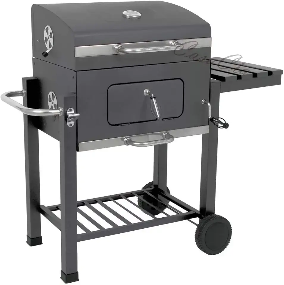 Churrasqueira Bafo Á Carvão Grelhas Termômetro Roda Maragogi