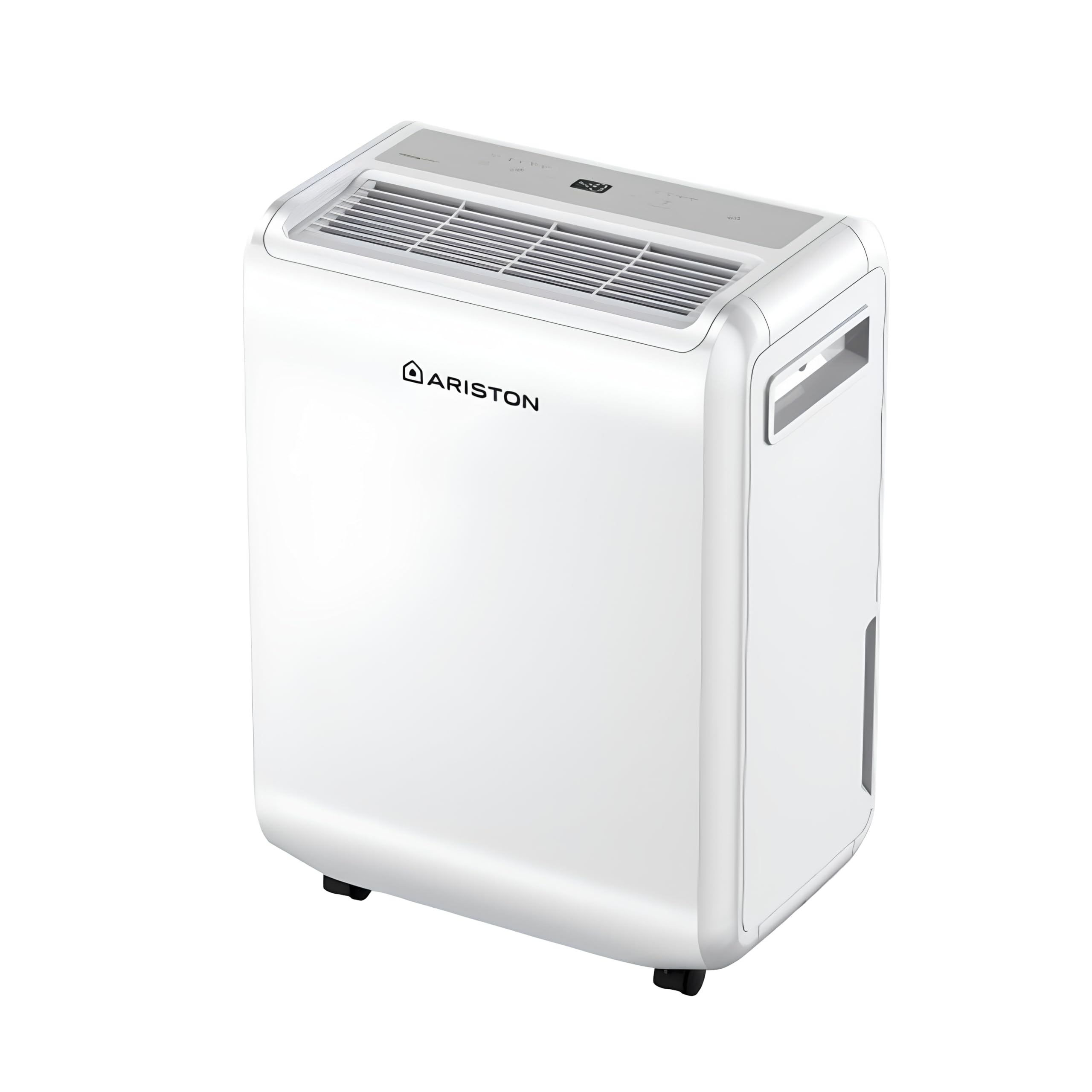 Ariston DEOS 10 EVO - Deumidificatore Casa Muffa Portatile 10L/​24h con Ruote, Bagno e Ambienti Fino 30㎡, Piccolo Assorbi Umidità 32x41,​4x20,​5-​3 Velocità d'Aria e Filtro Antipolvere, Consumo Max 210w