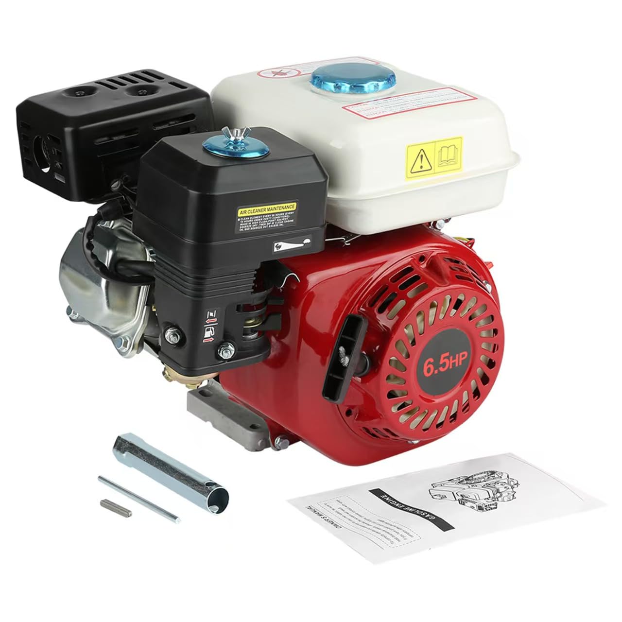6,5 PS Benzinmotor, 4-Takt OHV Motor mit Pull Start, 168F Ersatzmotor mit Easy Start Vergaser und niedrigem Ölverbrauch