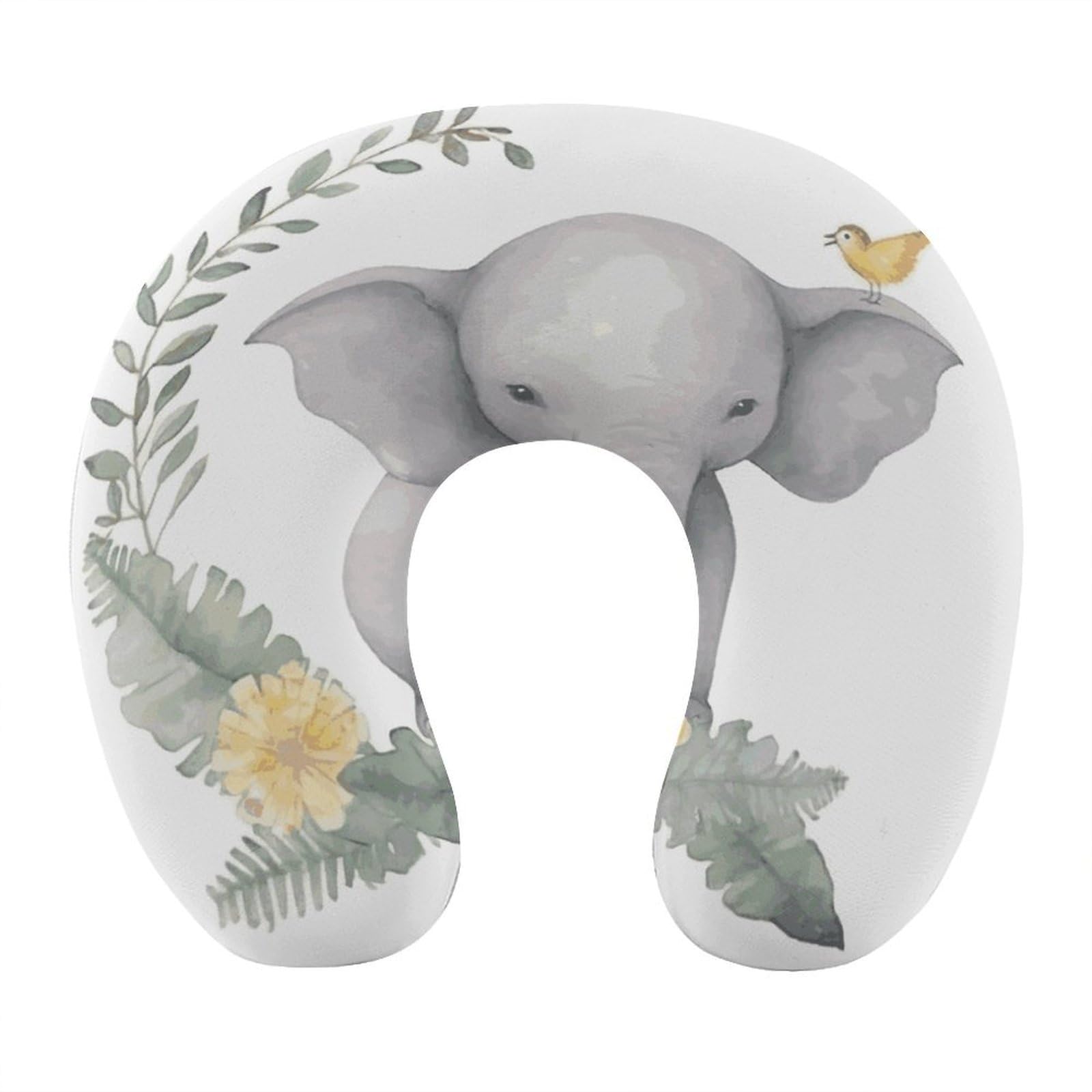 Btcowzrv Style Elephant With Wreath U Shaped Neck Pillow Travel Pillows