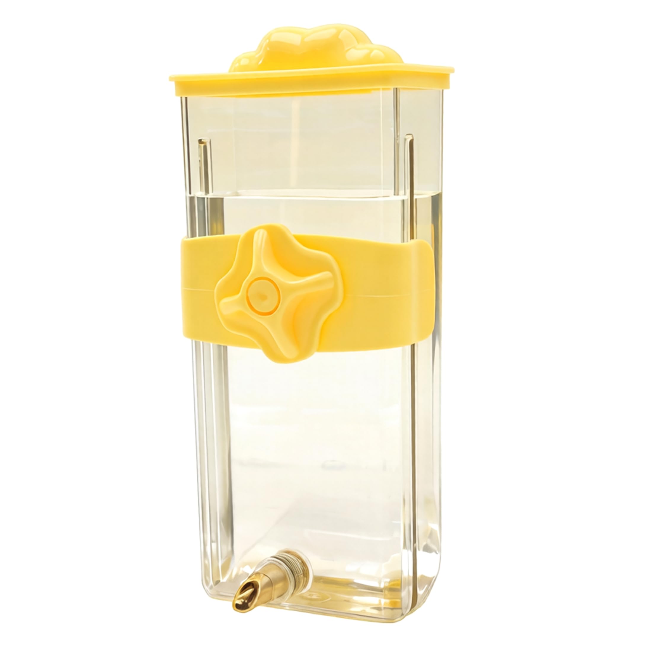 430ml Automatic Bird Water Dispenser for Parakeets & Small Birds, Leak-Proof Cage Waterer, Hanging Drinking Set (Yellow)