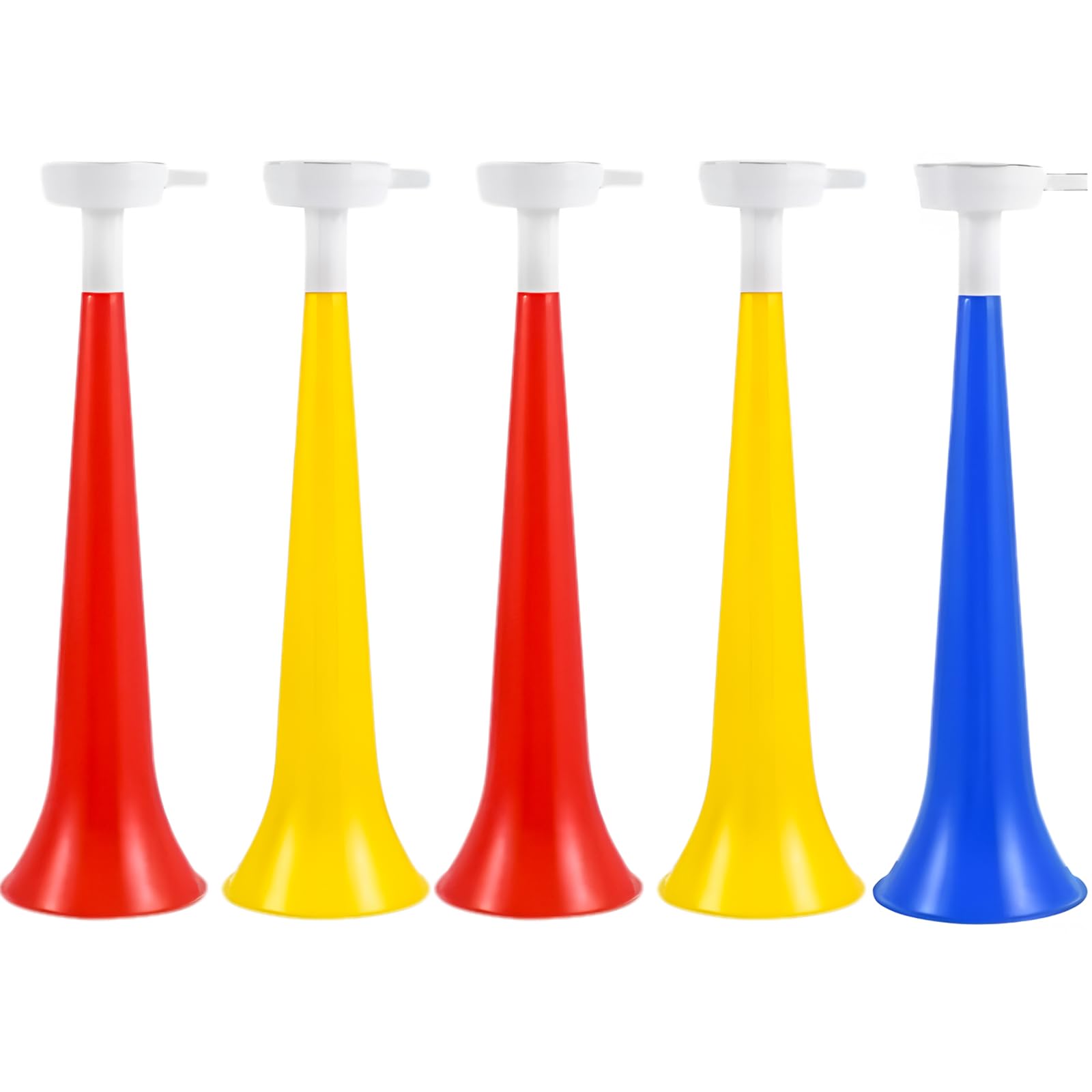 YIERM 5 Pcs Stadium Cheer Horn Random Color Plastic Trumpet Noise Maker Loud Sound Blow Horn Party Supplies for Soccer Games Sports Favors