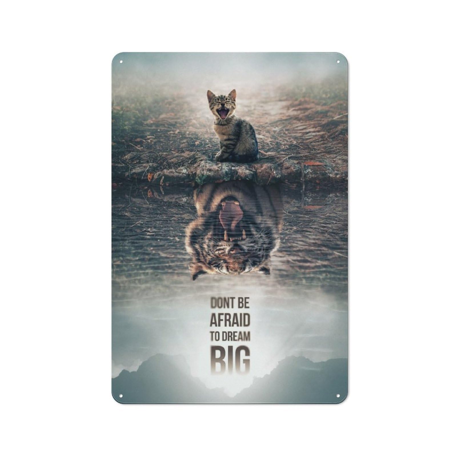 Metal Wall Sign 30x20cm Featuring Dream Big 2 for Workshop Wall, Suited to Metal Sign Collectors