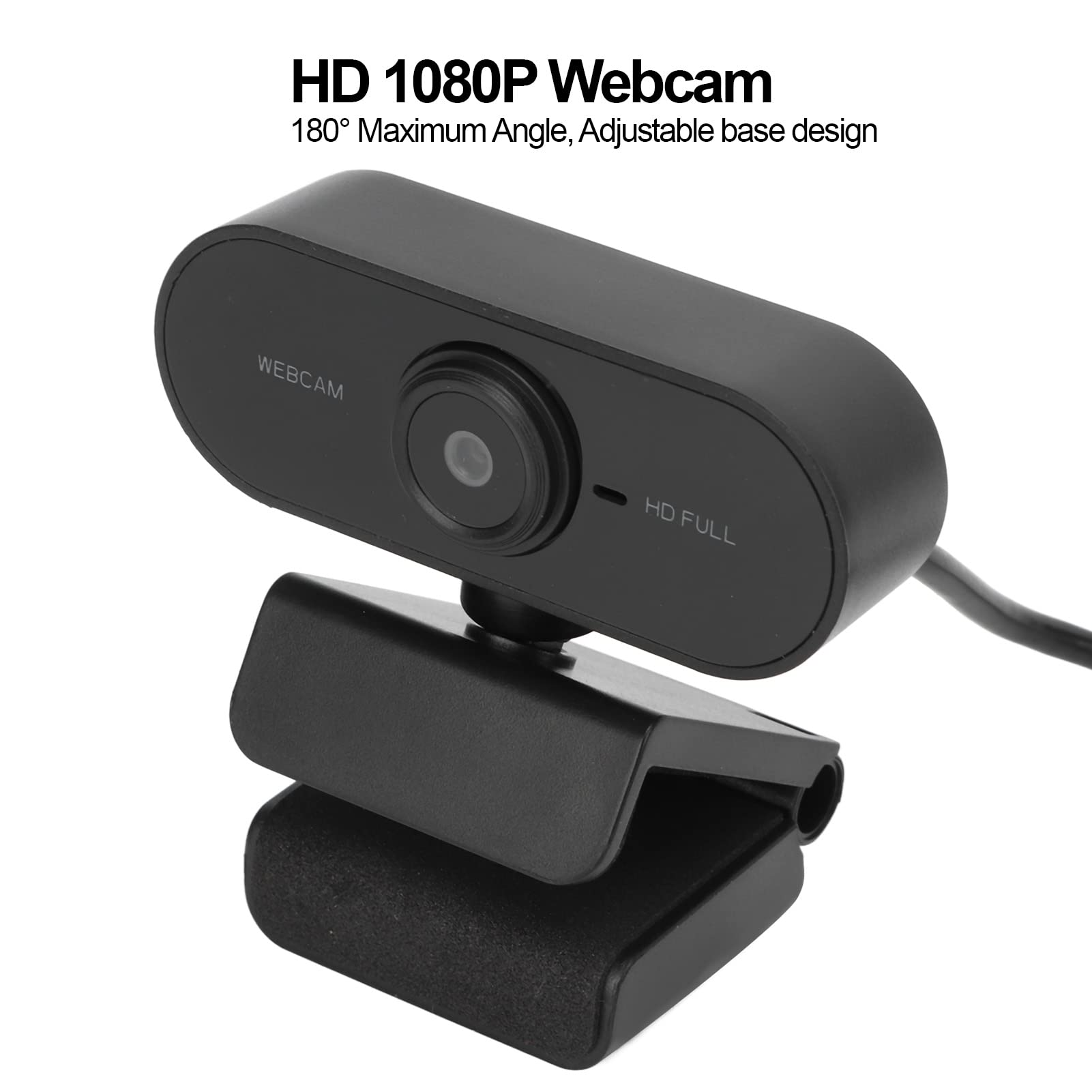 VBESTLIFE Videocamera Web 1080P, Webcam HD con Microfono, Videocamera per Computer USB Plug And Play Videocamera Live di Classe Online per Conferenze e Videochiamate