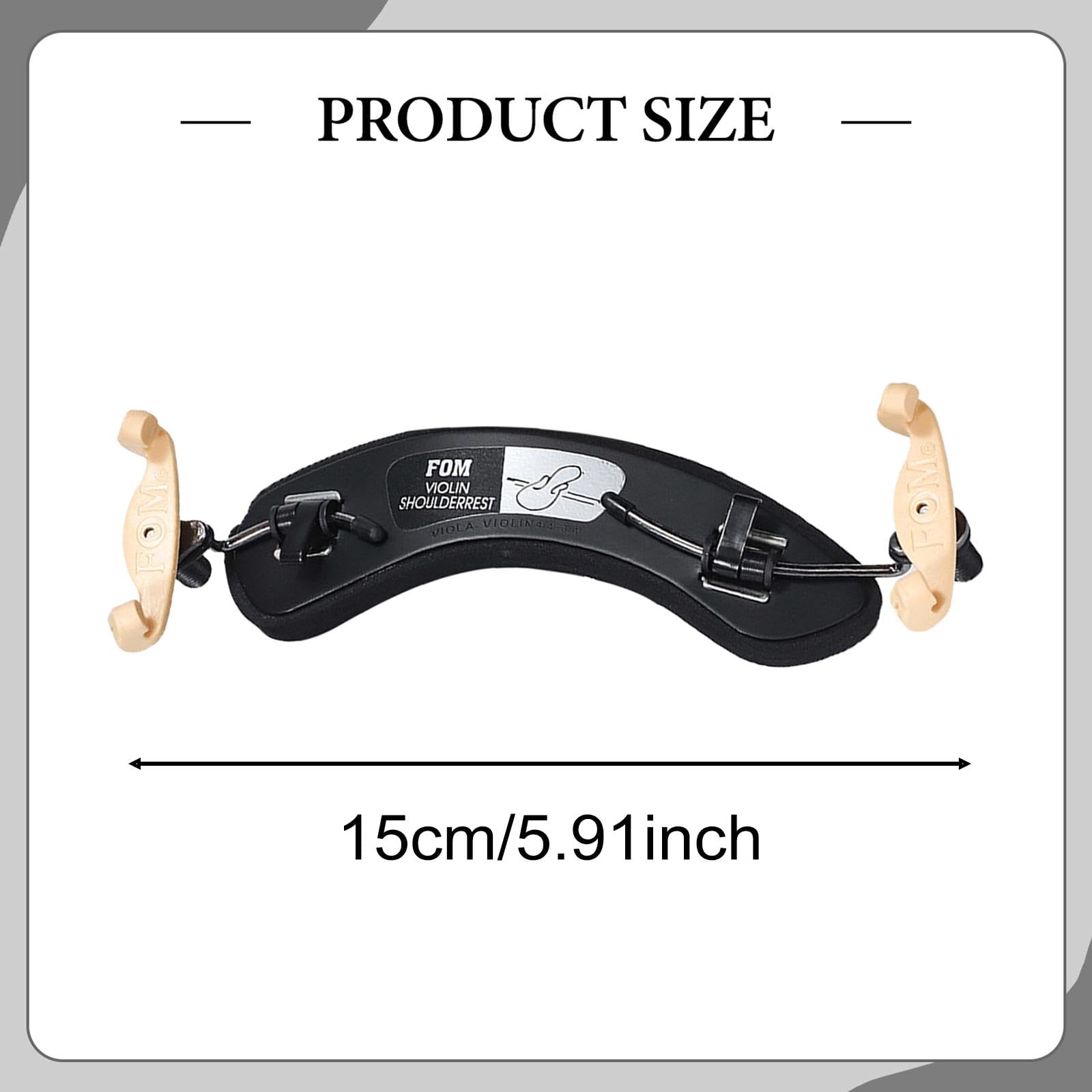 Reposapiés para violín con patas ajustables de aleación de aluminio, fácil de usar, cómodo, piezas para violín, soporte de hombro para presentaciones, 15cm