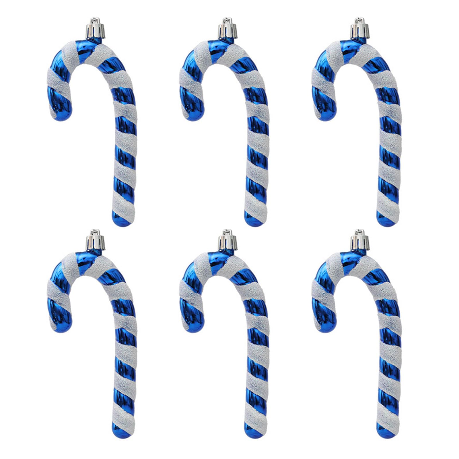 Tsophreniq 6Pcs Glitter Christmas Candy Cane Ornaments Crutch Christmas Tree Hanging Pendant Cane Festival Party Decor Home Decor
