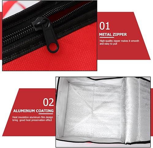 Miniatura 9 de DOITOOL Bolsa de pizza Prácticas bolsas de alimentos calentadas con aislamiento térmico Bolsas de compras aisladas Bolsas de almacenamiento de