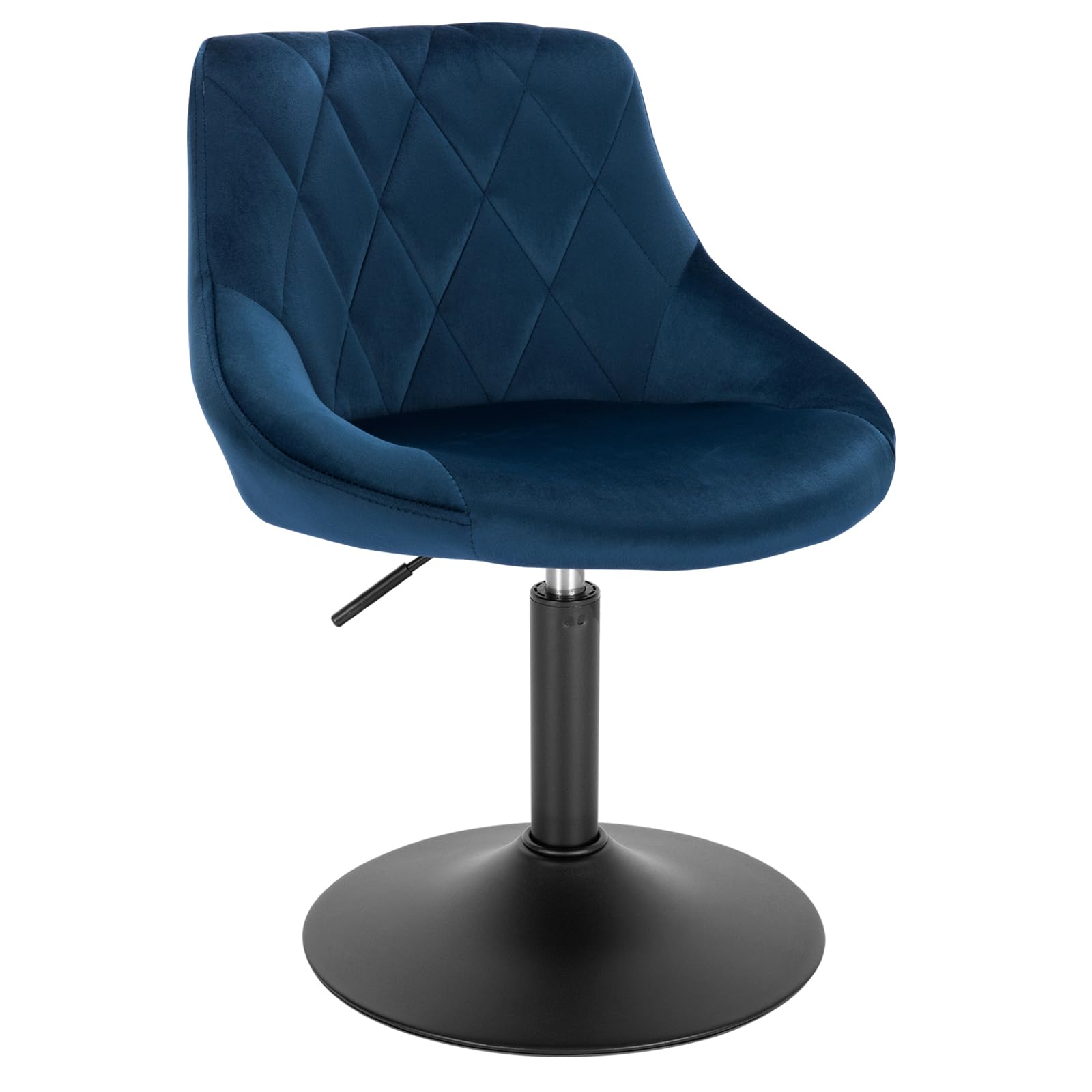WOLTU Taburetes Altos Cocina con Respaldo Terciopelo Regulables en Altura Taburete Giratorio Peluquería Sillas Bar Taburete de Escritorio, Altura del Asiento 42-58 cm, Azul, BH242bl-1