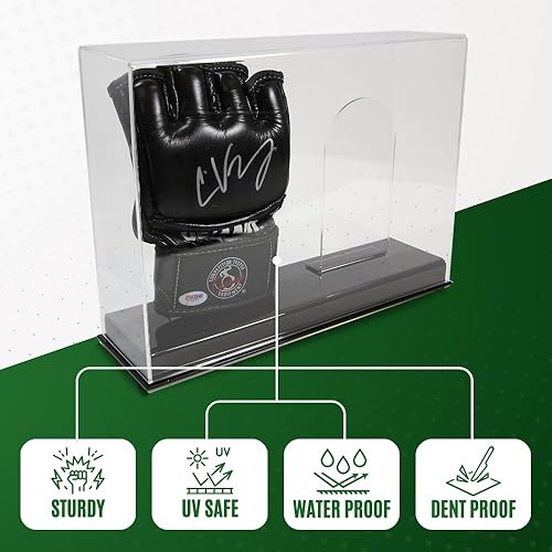 Miniatura 3 de Vitrina doble de lujo para guantes de MMA  Estuche de exhibición de guantes de lucha con base resistente y soporte  Protección UV acrílico