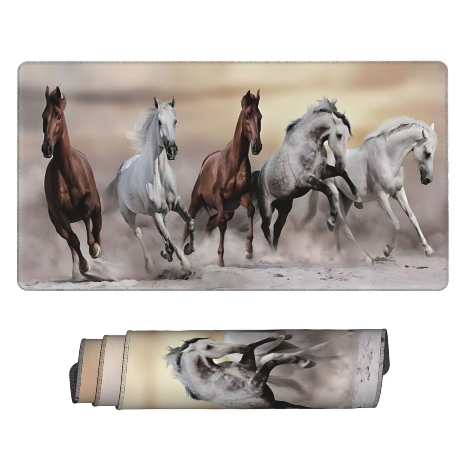 Gamingowa podkładka pod mysz XXL 1200 x 600 mm, podkładka pod mysz ze zwierzętami, duża 120 x 60 cm, rozszerzona podkładka na biurko, akcesoria gamingowe z przyszytymi krawędziami dla poprawy precyzji