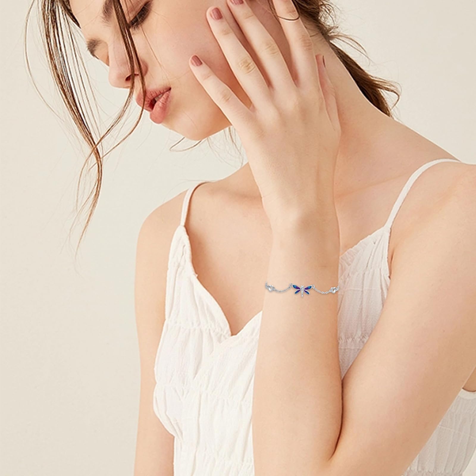 REDSUN Pulsera para mujer de plata de ley 925, alas de ángel/árbol de la vida/margaritas/delfines/gatos/corazón/mariposa/nudo celta, pulsera ajustable de 7 + 2 pulgadas para niñas, novia, esposa, mamá