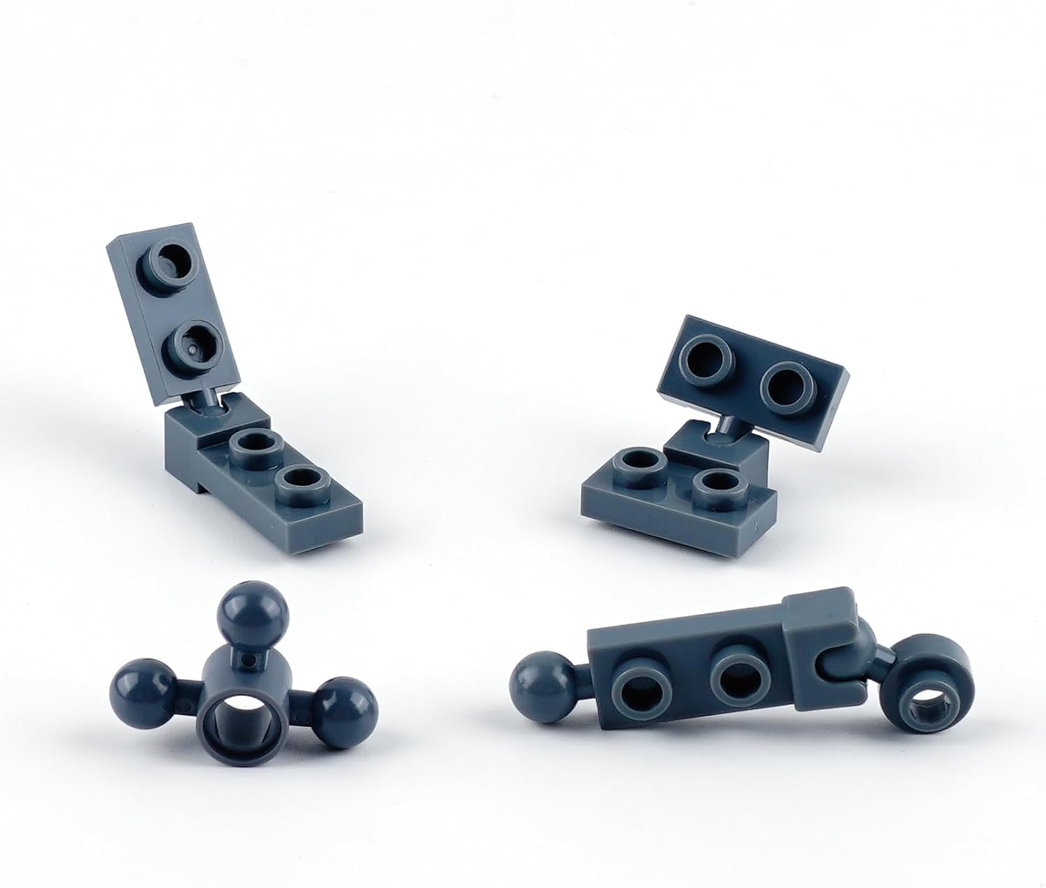 Connector Ball Joints Socket Plate - 200pcs Bricks Bulk Parts and Pieces, 1x1 1x2 Tow Ball and Ball Socket Building Block Dark Gray