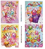 Shopkins Back to School Supplies Bundle of 6: Four 2-Pocket Glossy Portfolio Folders and 2 Pencils