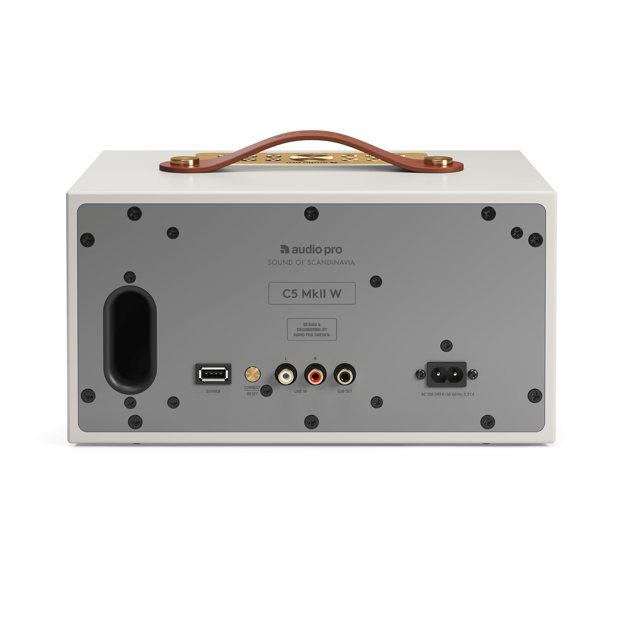 Audio Pro C5 MkII W Enceinte sans fil multiroom 40 W Amplificateur classe D, AirPlay 2, Google Cast, Spotify Connect, Bluetooth 4.2, sortie caisson de basses (Dune classique)
