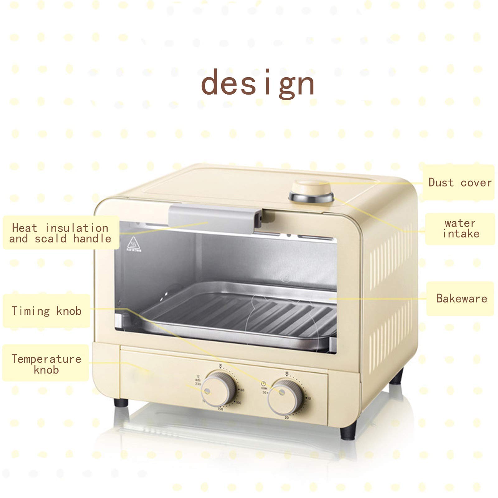 Forno Elettrico Multifunzione 9L Blu - 800W Per Pane, Torte E Cotture Varie