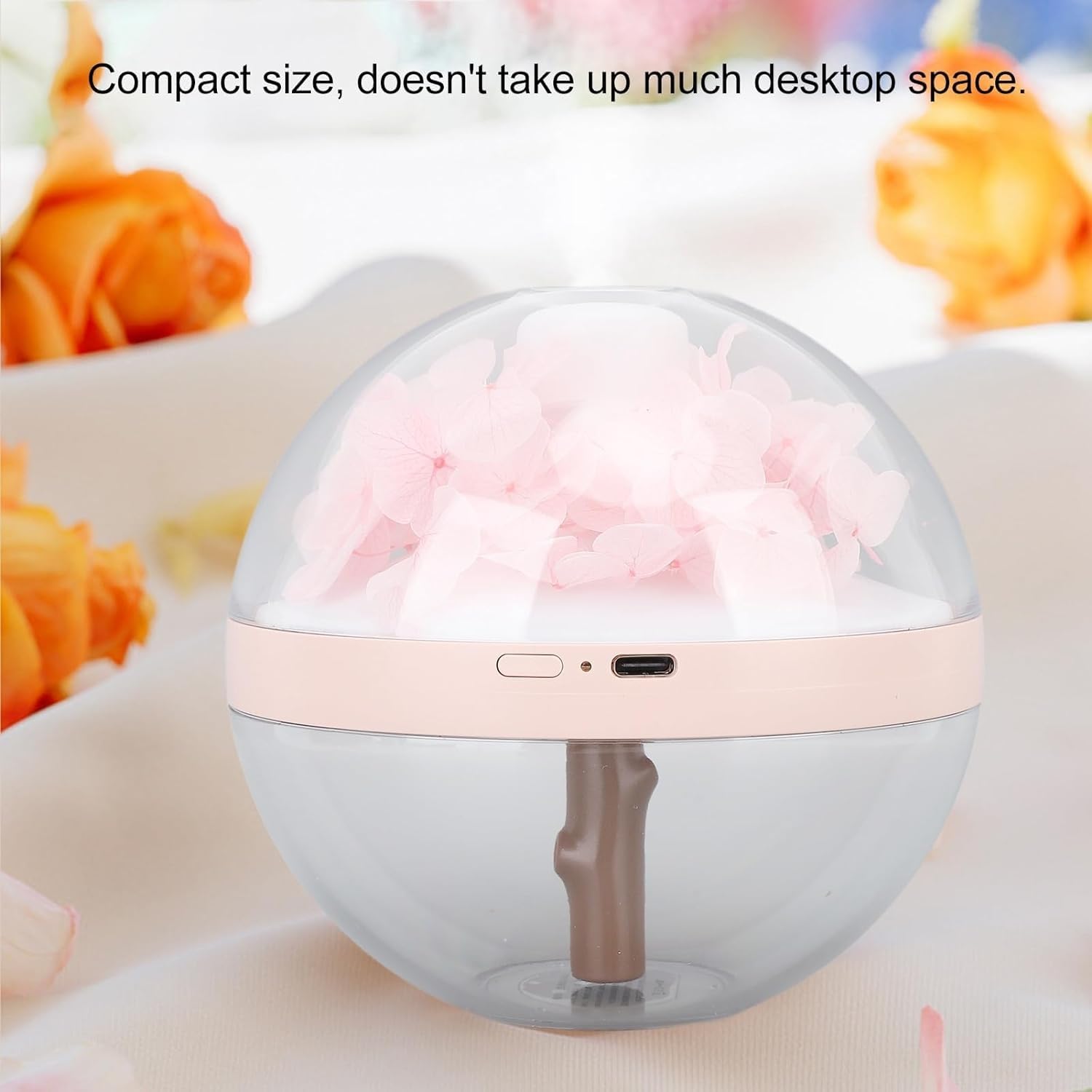 per Uso Domestico Mini diffusore di Oli Essenziali a LED con umidificatore di aromi Fiore eterno Rosa Umidificatore Mini diffusore di Oli Essenziali a LED, 270 ml