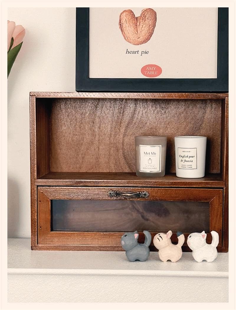 Cute Mini Carved Wooden Cat Figurines, 3-Pack Handmade White, Gray & Cream Kittens, Small Aesthetic Desk & Home Decor, Animal Lover Gift - Image 4