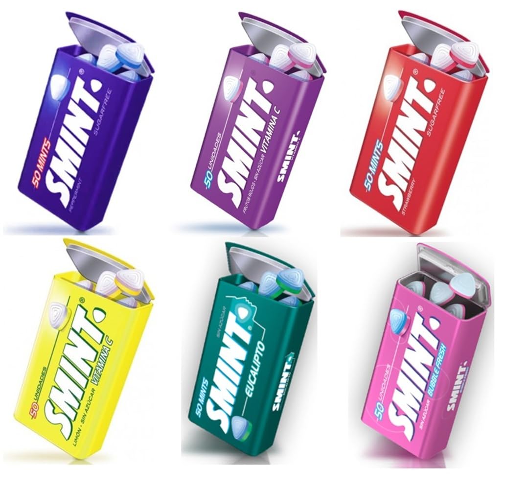 SMINT Mint Mix | 12 cajas | Menta | Limón | Fresa | Frutos rojos | Bubblefresh | Eucalipto | Sin azúcar