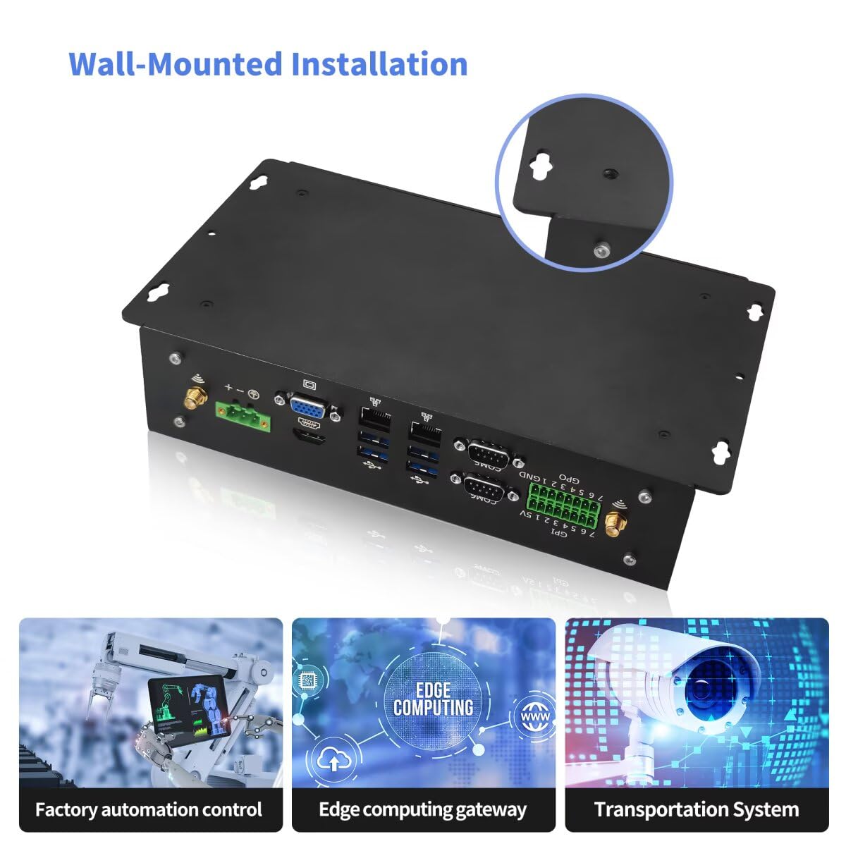 Core i5 1235U Fanless Mini PC Firewall, 6xRS232 COM Industrie DDR5 Barebone NO System Micro Desktop Computer, WIFI5/BT4.2, GPIO, Preinstalled Win 11 Pro