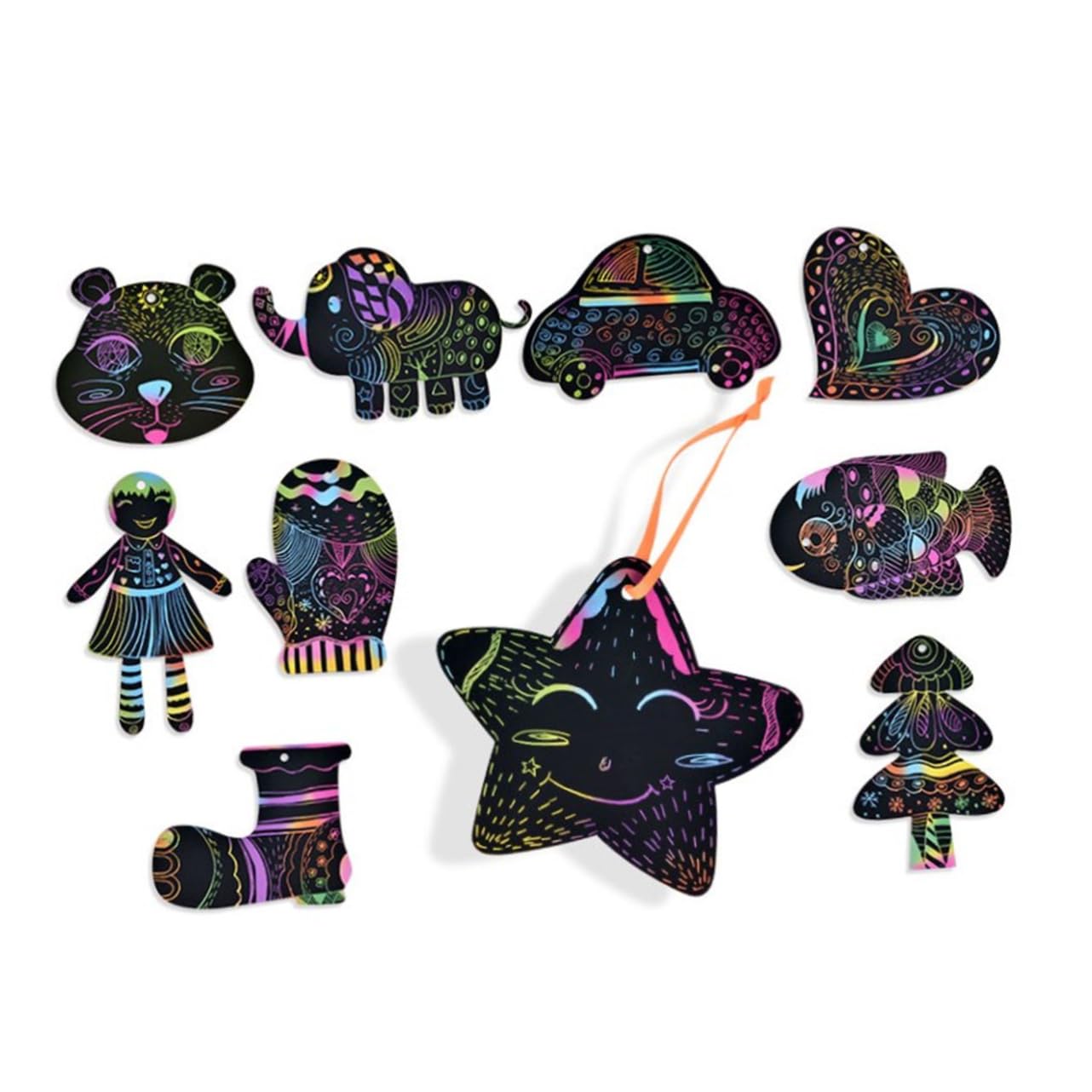 SUPVOX DIY Kit for Kids 50 Sheets of Scratch Paper Enhance Creativity Imagination