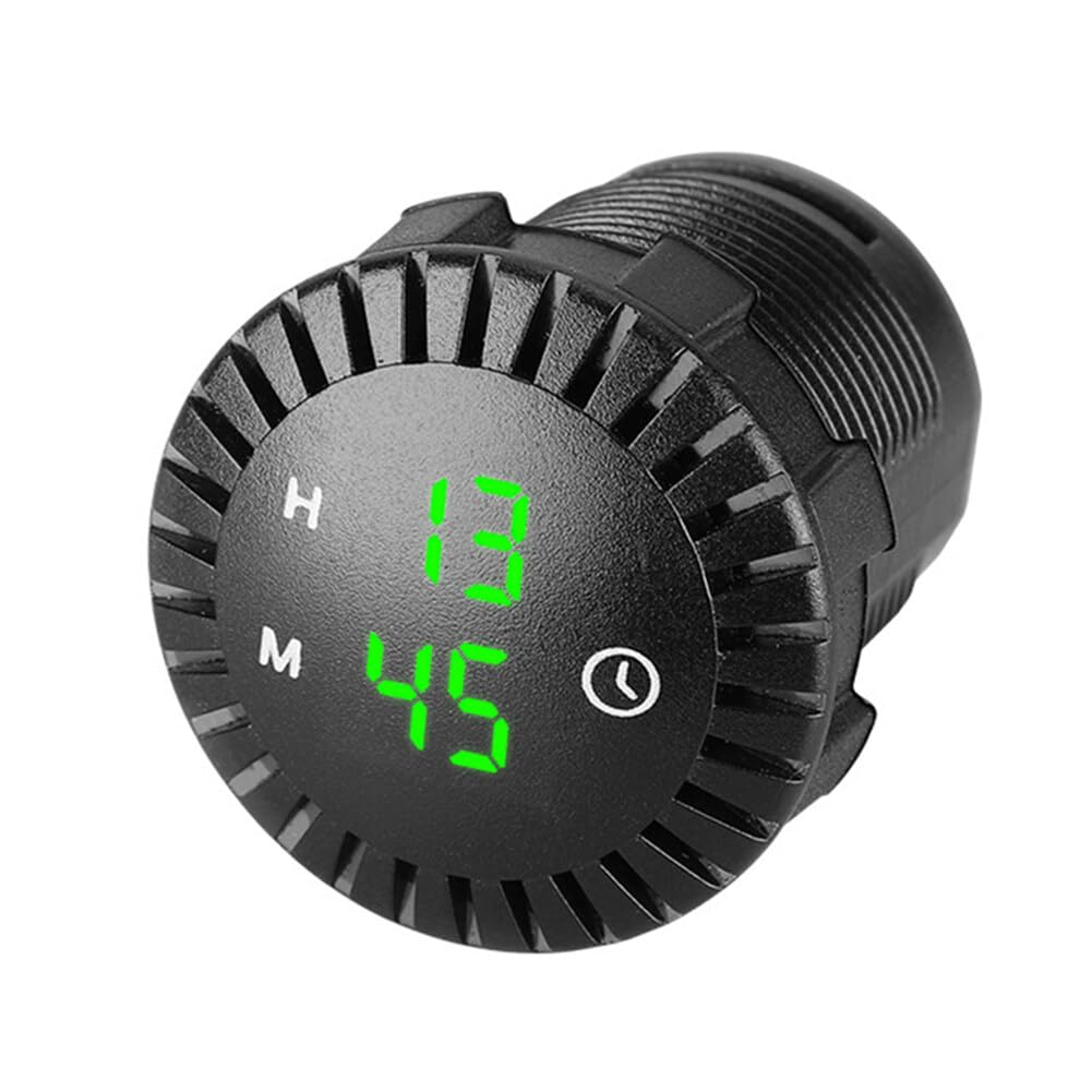 Asudaro Orologio Digitale LED per Auto 12V/24V - Piccolo Orologio da Cruscotto per Automobili, Navi, Fuoristrada, Camion, Barche, Aeroplani