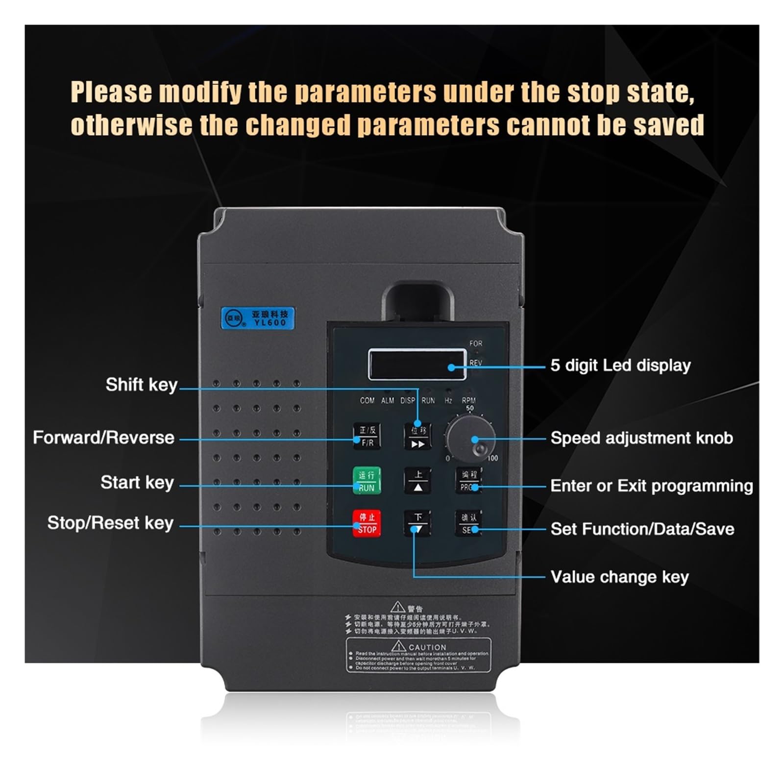 Convertitore di Frequenza, Inverter 2.2KW 12V 220 VFD 1P Ingresso 220 Inverter di frequenza 3P Uscita 220 Convertitore di frequenza Azionamento a velocità regolabile