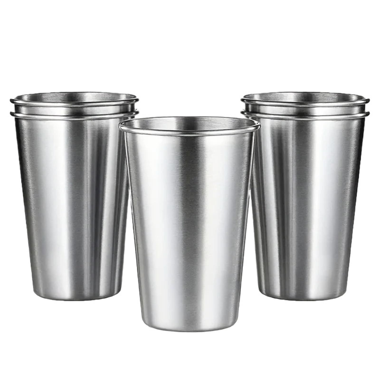 6PCS Edelstahl Tassen 400ML Becher Pint Camping Trinken Gläser Stapelbar Metall Tasse für Geburtstage Picknick