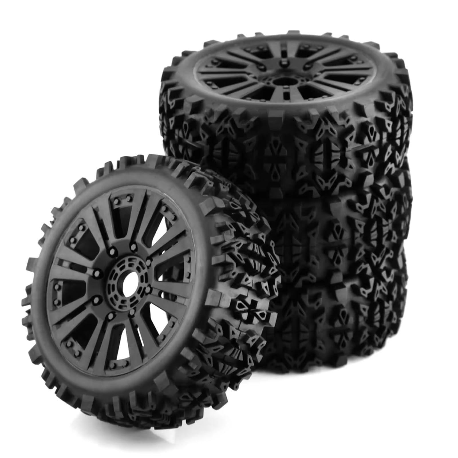 RC Pneus Jante Compatible avec ARRMA pour Talion pour Redcat pour Team pour Losi pour Kyosho pour HPI pour HSP 1/8 Voiture RC Tout-Terrain, Roues Et Pneus