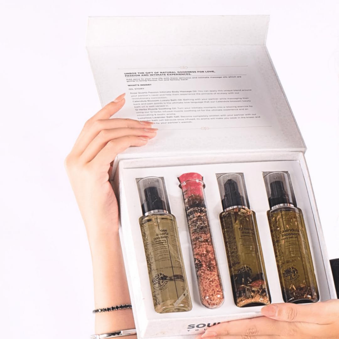 Soul Stories Intimacy & Sensuality Collection | Massage Oils, Bath Oil, Muscle Soothing Oil & Lavender Bath Salt | Natural, Hydrating & Relaxing Self-Care Gift Set-image-38