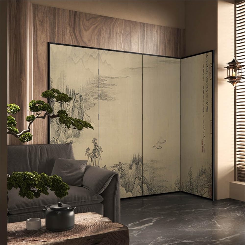 Cloisons De Séparation Paravent de Sol Pliable Amovible for la Maison, cloison Salon, Porche, Chambre à Coucher, thé, Mur Fond Pare-Vue