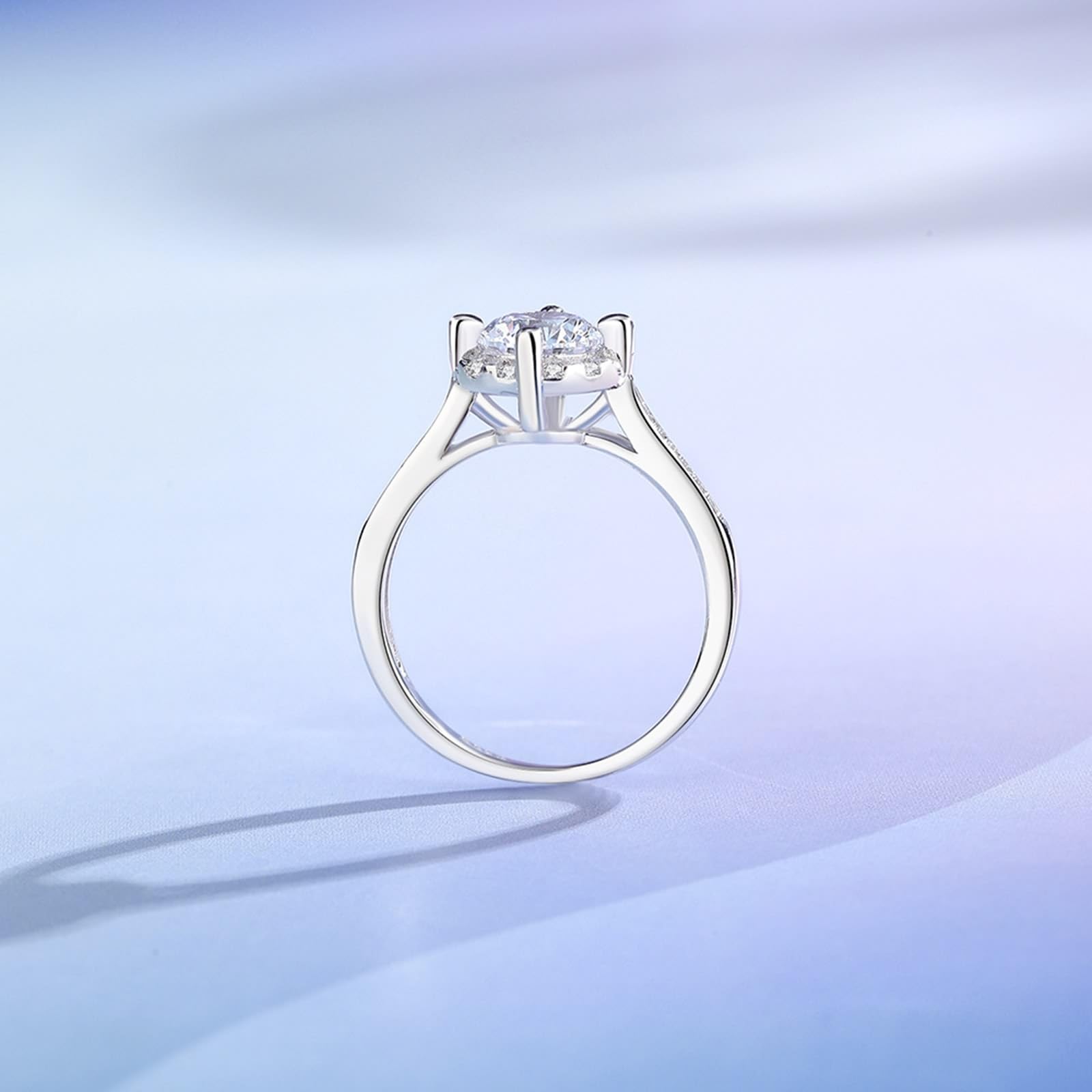 KnSam Złoto 750 18-karatowe obrączki ślubne prawdziwa biżuteria, klasyczne pierścionki dla par z moissanitem, obrączki ślubne 950 Platinum, rozm. 47-65