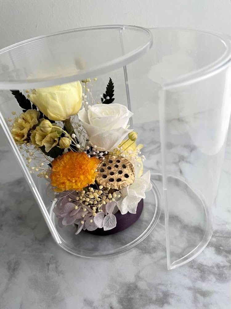 Amazon.co.jp: プリザーブドフラワー アクリル ケース入 仏花