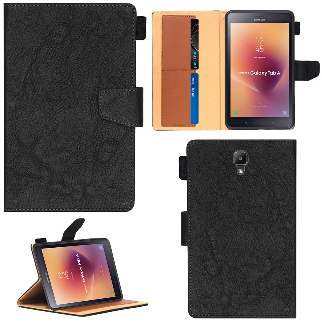 Zaoma Pattern Multi Protective Pu Leather Case with Viewing Stand and Card Slots Flip Cover Compatible for Samsung Galaxy Tab A 8.0 2017 Model No. : SM-T380 / SM-T385 Tablet. - Black R5 (B09YVBSZSK) Amazon Price History, Amazon Price Tracker