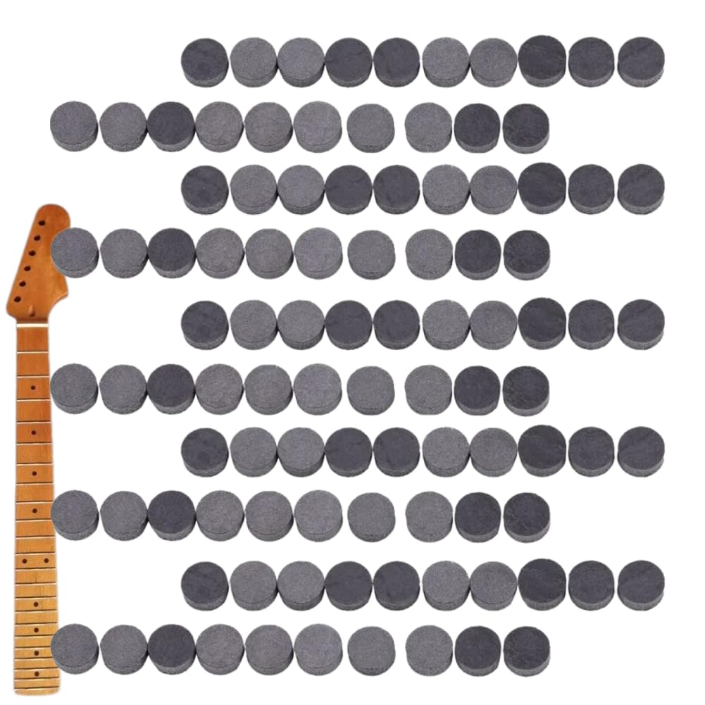 Tomotato 100 Pcs Guitar Fretboard Dots, Black Acrylic Guitar Fingerboard Markers for Enhanced Navigation and Style, Durable Inlay Dots for Bass Ukulele Banjo Repair and Decoration