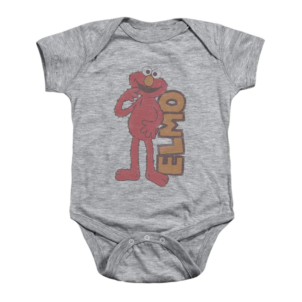 Popfunk Sesame Street Vintage Elmo Baby Onesie Bodysuit - (6 months), Gray