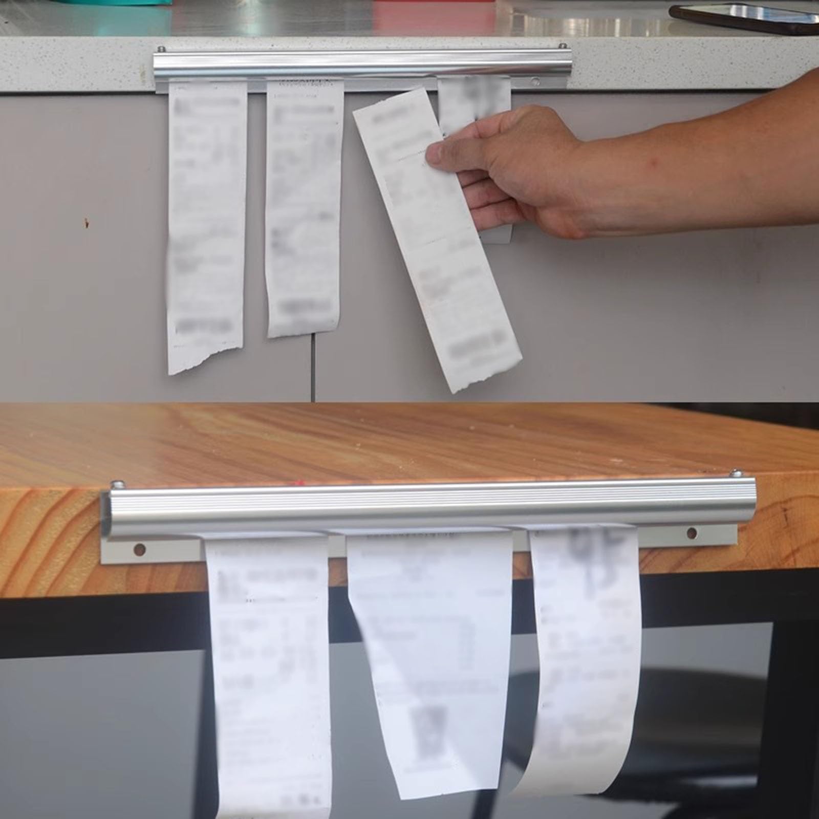 comandero hosteleria Soporte Para Tickets Con Orden De Tabulación, Riel De Aluminio Para Pedidos De Comida De 60cm 90cm 100cm 120cm Para Cocinas, Expositor De Recibos Con Tornillos(3pcs,L 60 cm)
